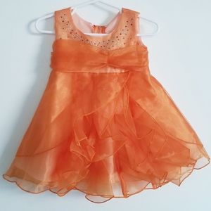Coral Formal Dress with Rhinestones